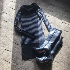 Cache Black & Grey Sweater Dress